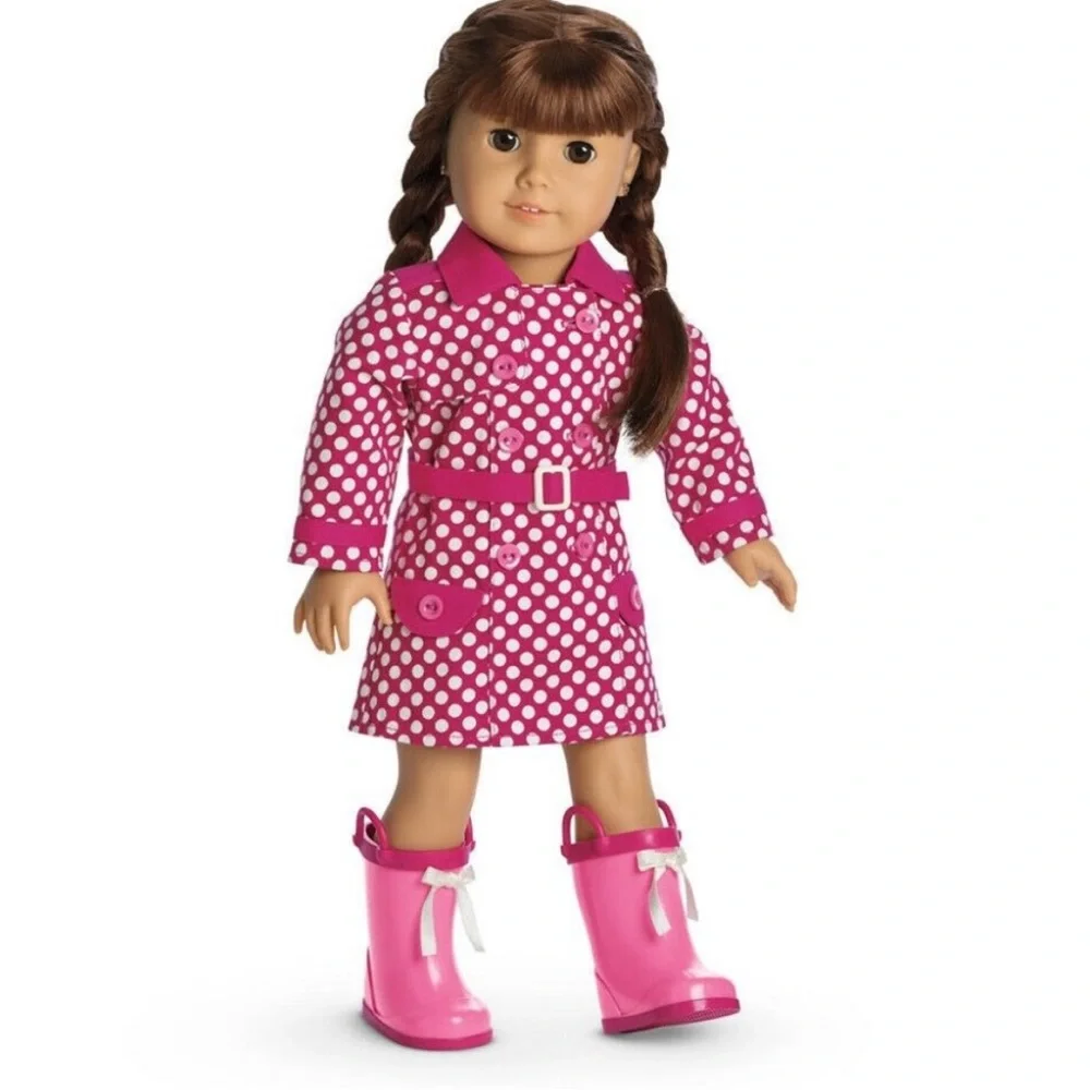 American Girl Doll Rainy Day‎ Coat Raincoat Polka dot